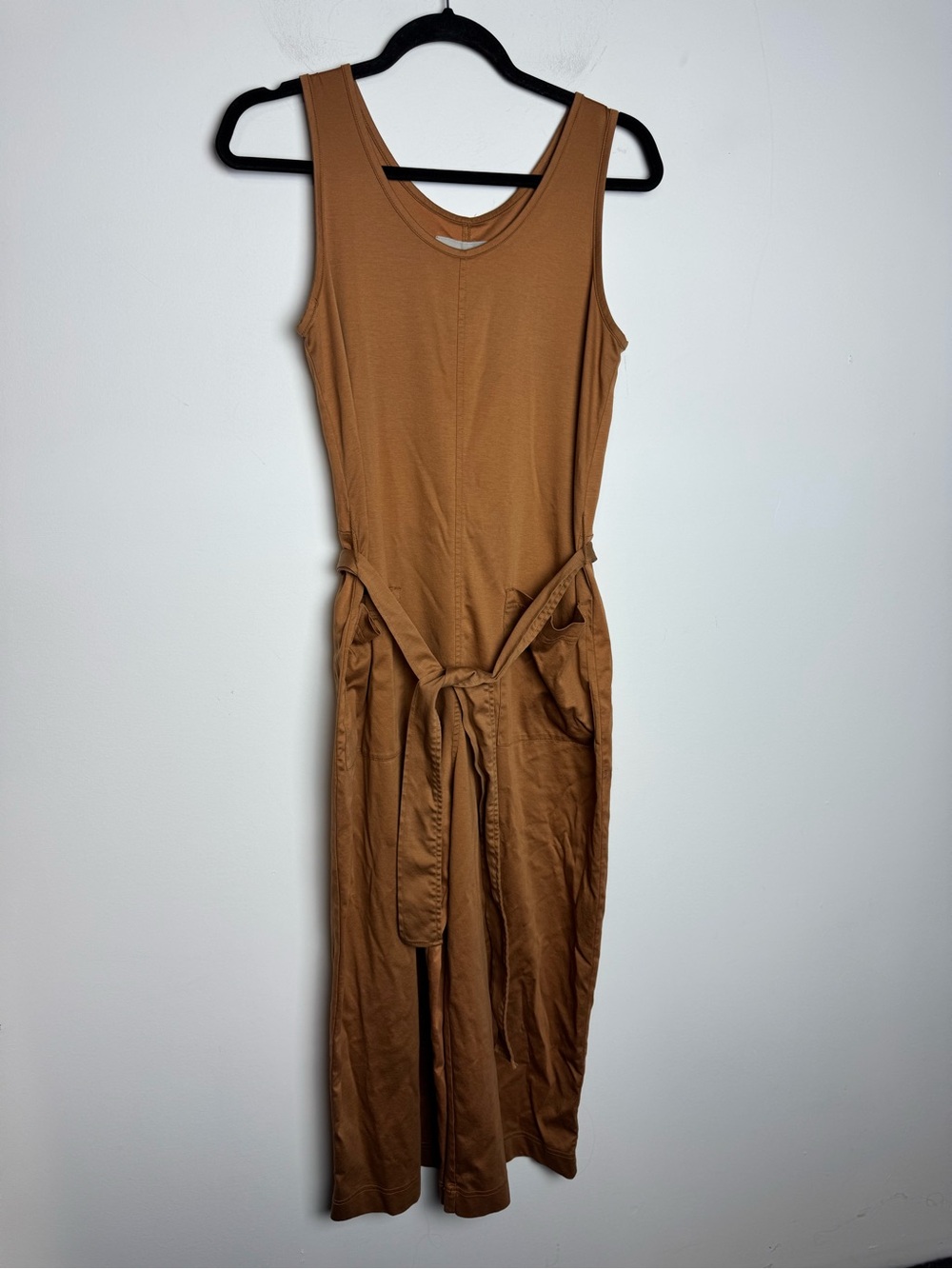 Everlane Sleeveless Tie-Waist Brown Jumpsuit Small